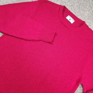 Vtg Robert Bruce Sweater Mens L Red Wool‎ Blend Crewneck Knit Pullover Made USA